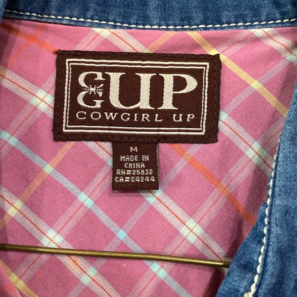 Western embroidered denim Pearl snap rodeo shirt - Picture 4 of 4